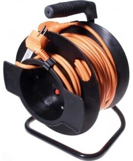 PREMIUMCORD Extension cord 230V drum 25m, black