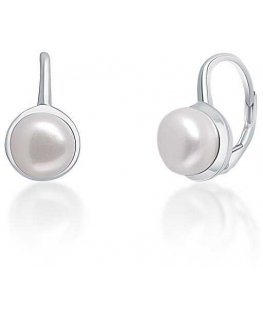 Jwl Luxury Pearls Delicate silver earrings with real white pearls JL0675