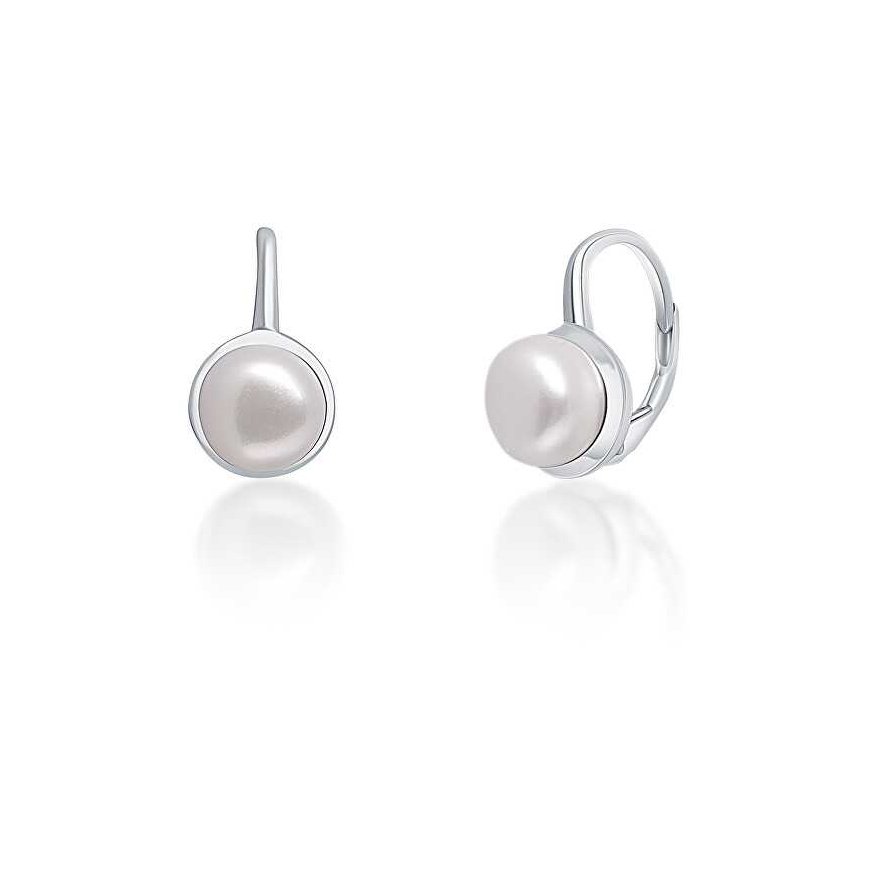 Jwl Luxury Pearls Delicate silver earrings with real white pearls JL0675