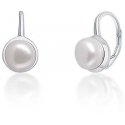Jwl Luxury Pearls Delicate silver earrings with real white pearls JL0675 Jwl Luxury Pearls Delicate silver earrings with real white pearls JL0675