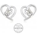Levien Romantic Earrings Hearts with Clear Crystals