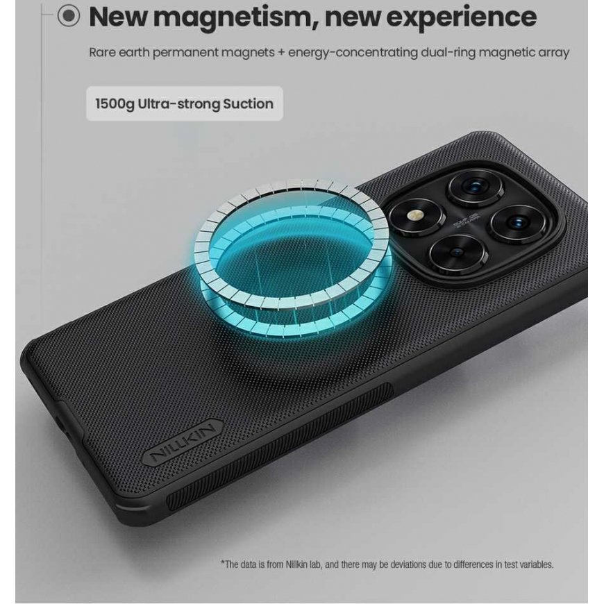 Nillkin Super Frosted PRO magneettinen takakuori Xiaomi Redmi Note 14 Pro+ 5G Blackille – 3