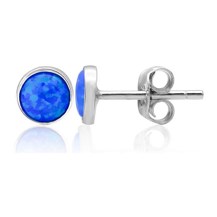 Beneto Silver earrings with synthetic opals AGUP2243