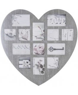 Frame Photo frame Wooden heart photo frame, multi-frame gray