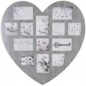 Frame Photo frame Wooden heart photo frame, multi-frame gray Frame Photo frame Wooden heart photo frame, multi-frame gray