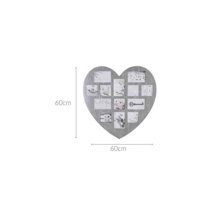 Frame Photo frame Wooden heart photo frame, multi-frame gray – 2