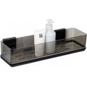Wenko QUADRO transparent bathroom shelf, installation without drilling Wenko QUADRO transparent bathroom shelf, installation without drilling