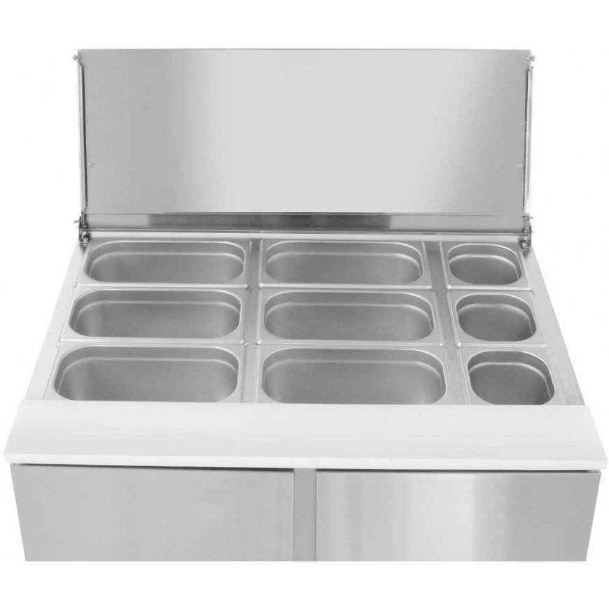 Jääkaappi Arktic 2-ovinen salaattijääkaappi saranoidulla kannella 2x GN1/1 3x GN1/6 247 l - Hendi 236161 – 2