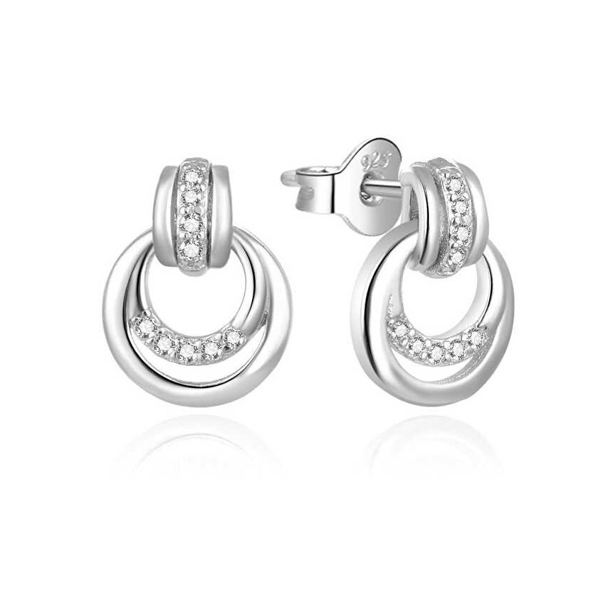 Beneto Stylish silver earrings with zircons AGUP1888