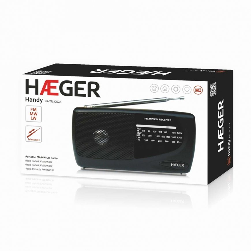 Haeger PR-TRI.002A raadio Kaasaskantav Must – 2