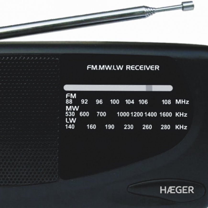Haeger PR-TRI.002A radio Pārnesams Melns – 3