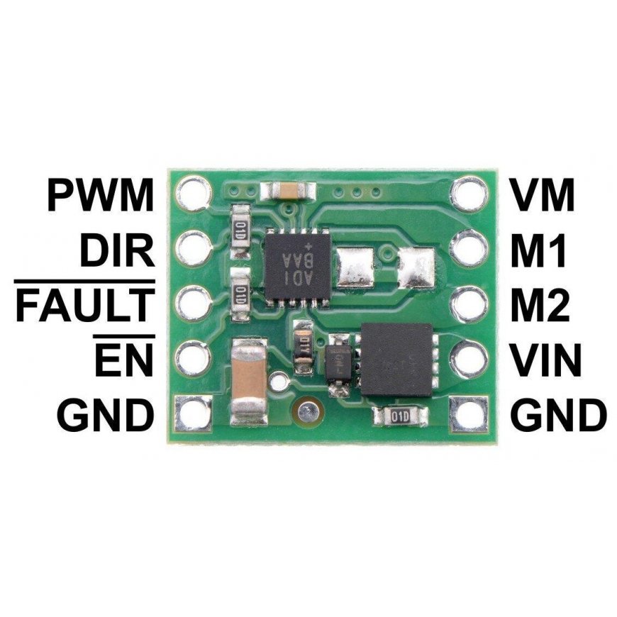 MAX14870, vieno kanalo variklio valdiklis 36V/1.7A, Pololu 2961 – 5