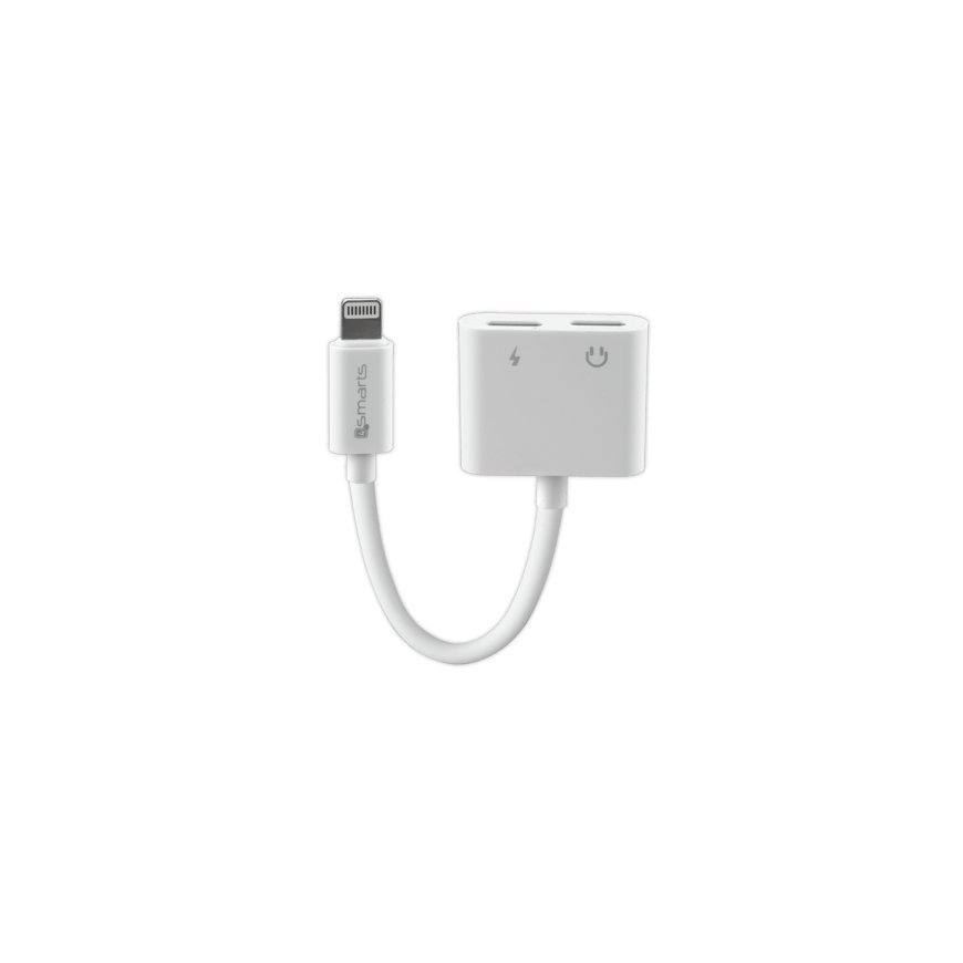 4smarts Audio and Charging Splitter Lightning Viedtālrunis, Planšete Balts USB Auto, Iekštelpas