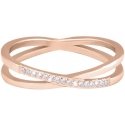 Troli Gold-plated double steel ring with clear rose gold zircons Troli Gold-plated double steel ring with clear rose gold zircons