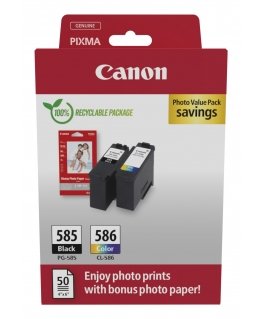 Canon PG-585/CL-586 PVP rašalo kasetė 2 vnt Originalus Juoda, Žydras, Rausvai raudona, Geltona