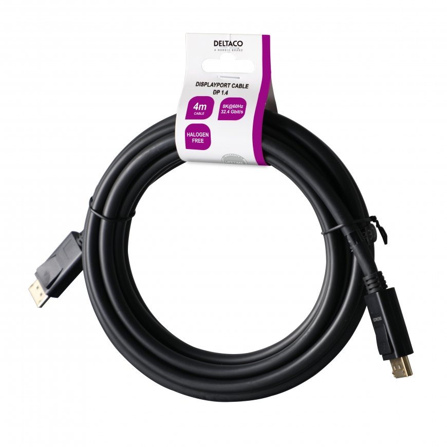 Deltaco DP8K-1040-LSZH DisplayPort-kaabel 4 m Must – 4