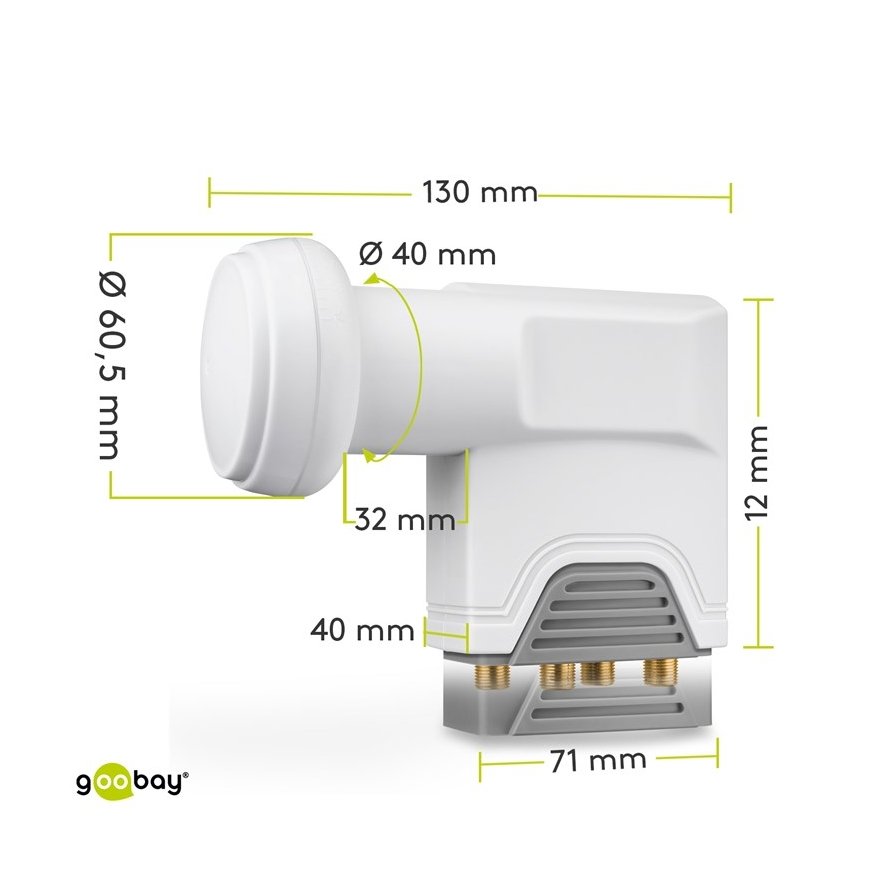 Goobay 67271 madala müratasemega plokkmuundur (LNB) Hall, Valge – 2