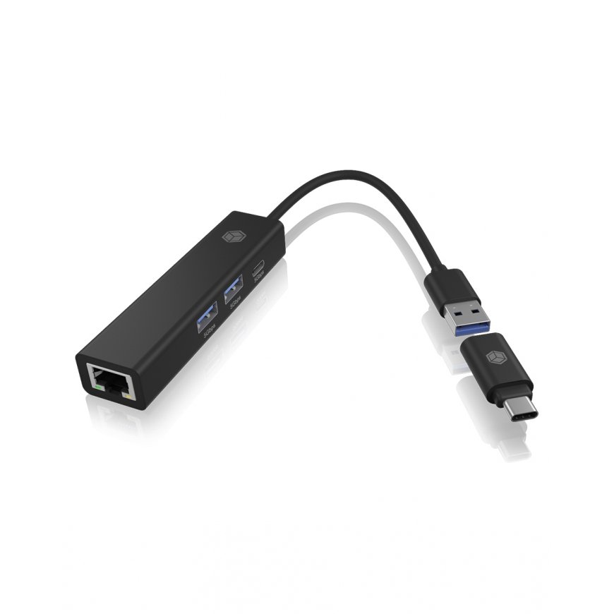 ICY BOX IB-HUB1439-LAN Wired USB 3.2 Gen 1 (3.1 Gen 1) Type-A Black – 2