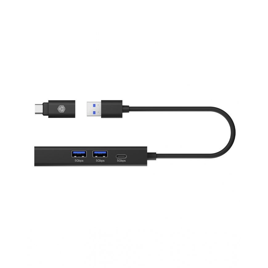 ICY BOX IB-HUB1439-LAN Проводная USB 3.2 Gen 1 (3.1 Gen 1) Type-A Черный – 4