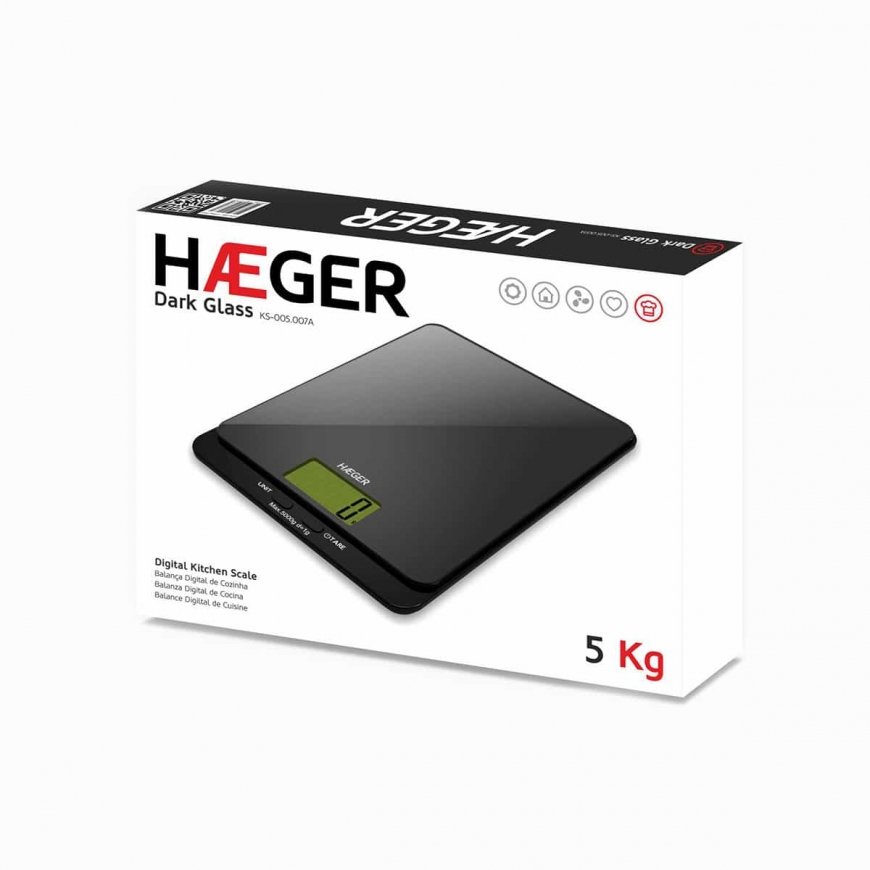 Haeger KS-005.007A virtuves svari Melns Novietojams uz galda Taisnstūris Elektroniskie virtuves svar – 3
