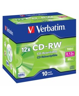 Verbatim CD-RW 12x 700 MB 10 tk