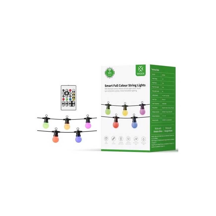 Woox Smart LED garland, colorful RGB + CCT, Wi-Fi, moisture-resistant IP65, 9m, with additional remote control – 4