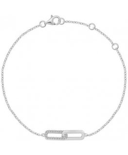 Brilio Silver Minimalist silver bracelet with zircons BRC132W