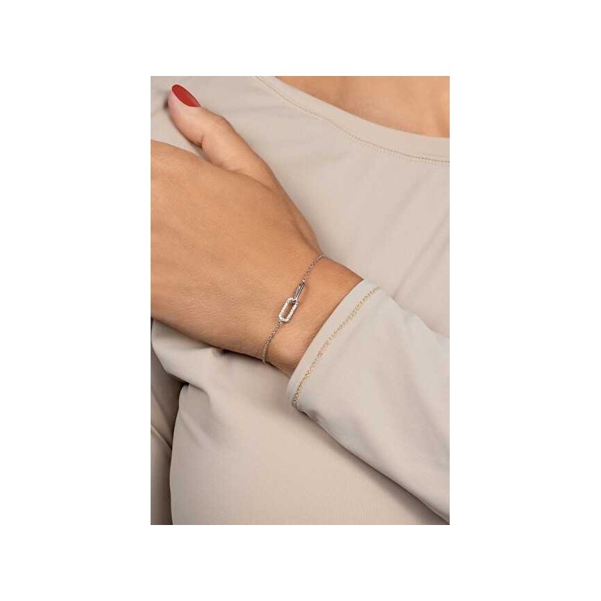 Brilio Silver Minimalistinė sidabrinė apyrankė su cirkoniais BRC132W – 2