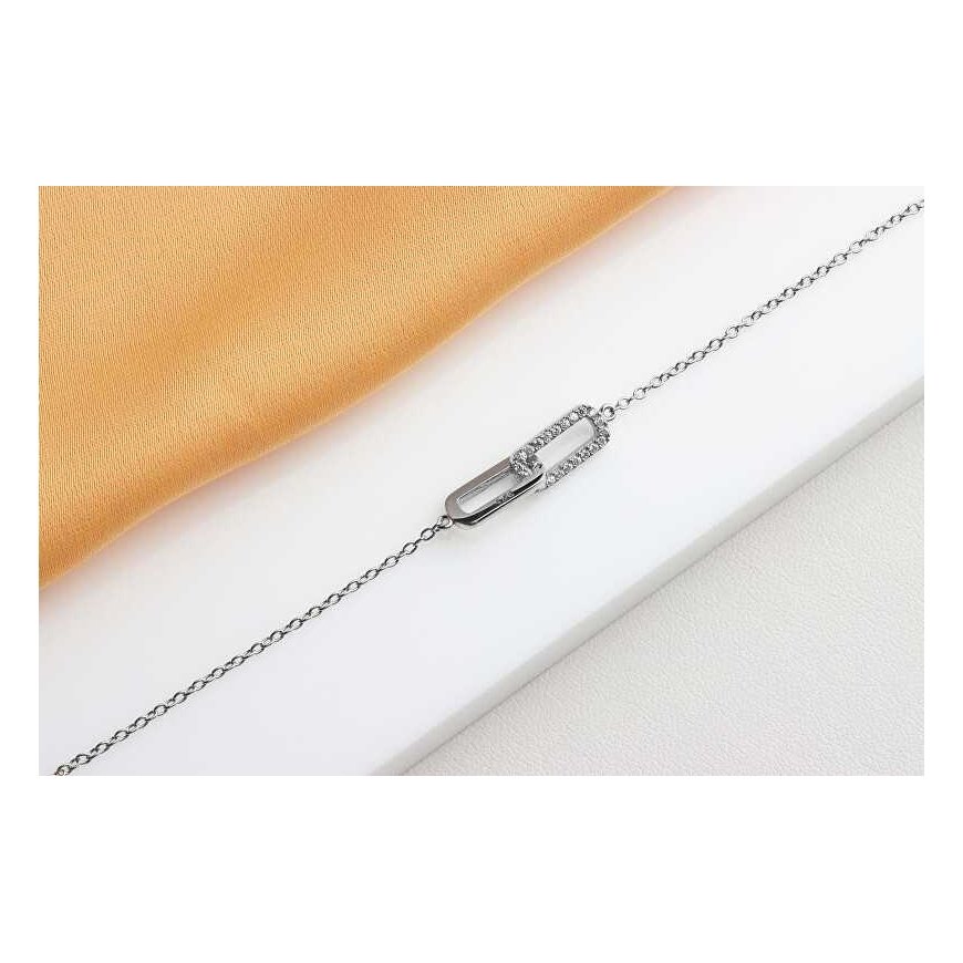 Brilio Silver Minimalistinė sidabrinė apyrankė su cirkoniais BRC132W – 4