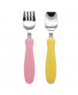 Ruokailuvälineet EDISONmum, 18 kk alkaen. MANGO/PERSIKA, KJ2831