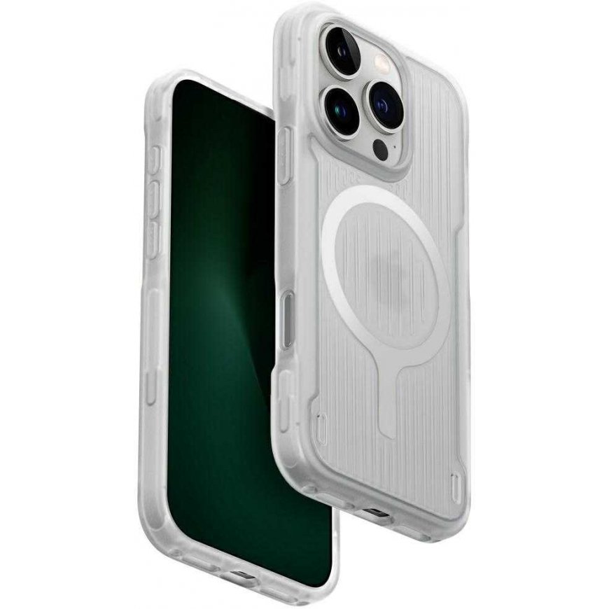 Dėklas Case UNIQ Combat Active for iPhone 16 Pro Magclick Charging lume baltas