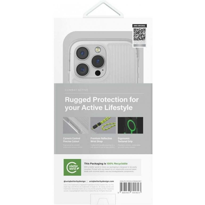 Case Case UNIQ Combat Active for iPhone 16 Pro Magclick Charging lume white – 3
