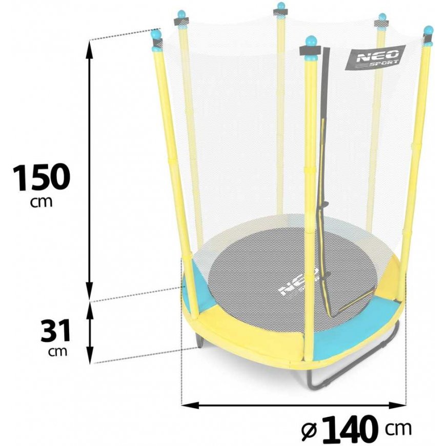 Lasten puutarhatrampoliini 140 cm 4,5 jalkaa Neo-Sport – 4