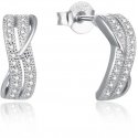 Beneto Modern silver earrings with clear zircons AGUP2261 Beneto Modern silver earrings with clear zircons AGUP2261