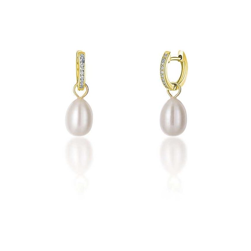 Jwl Luxury Pearls kullatut korvakorut á la Duchess Kate aidolla helmillä ja zirkoneilla 3in1 JL0686