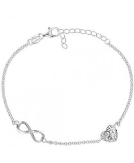 Brilio Silver Stylish silver bracelet with decorations BRC33W