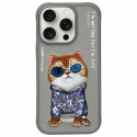 Nimmy Apple iPhone 16 Pro 6.3" phone case gray Glasses Cool Cat Nimmy Apple iPhone 16 Pro 6.3" phone case gray Glasses Cool Cat