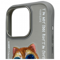 Nimmy Apple iPhone 16 Pro 6.3" dėklas telefonui pilkos spalvos Glasses Cool Cat Nimmy Apple iPhone 16 Pro 6.3" dėklas telefonui pilkos spalvos Glasses Cool Cat