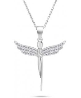 Brilio Silver Charming silver necklace Angel with zircons NCL132W