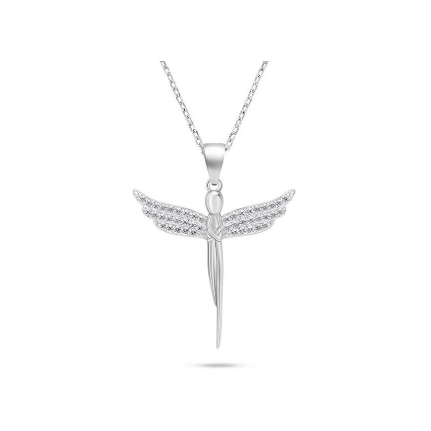 Brilio Silver Charming silver necklace Angel with zircons NCL132W