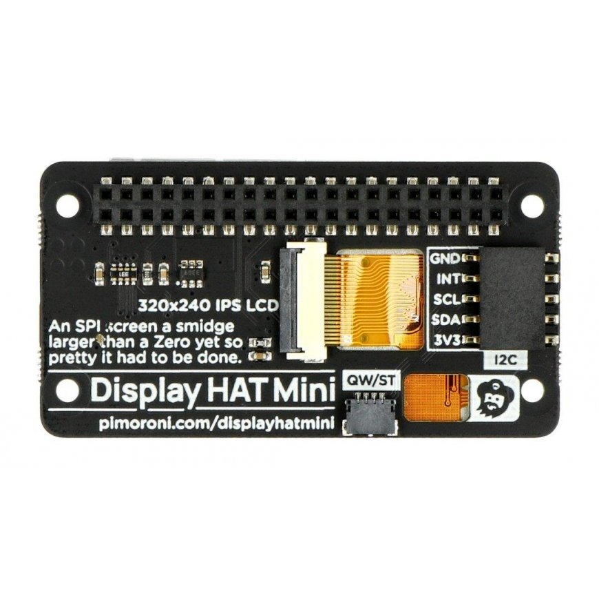Ekranas HAT Mini - priedėlis su IPS LCD 2” 320x240px, skirtas Raspberry Pi - PiMoroni PIM589 – 4