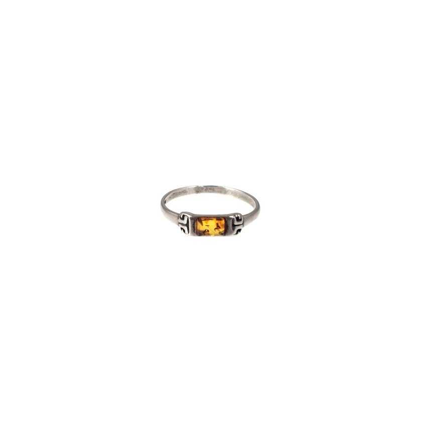 Agate Fashionable silver ring with zircons AGT-R44W