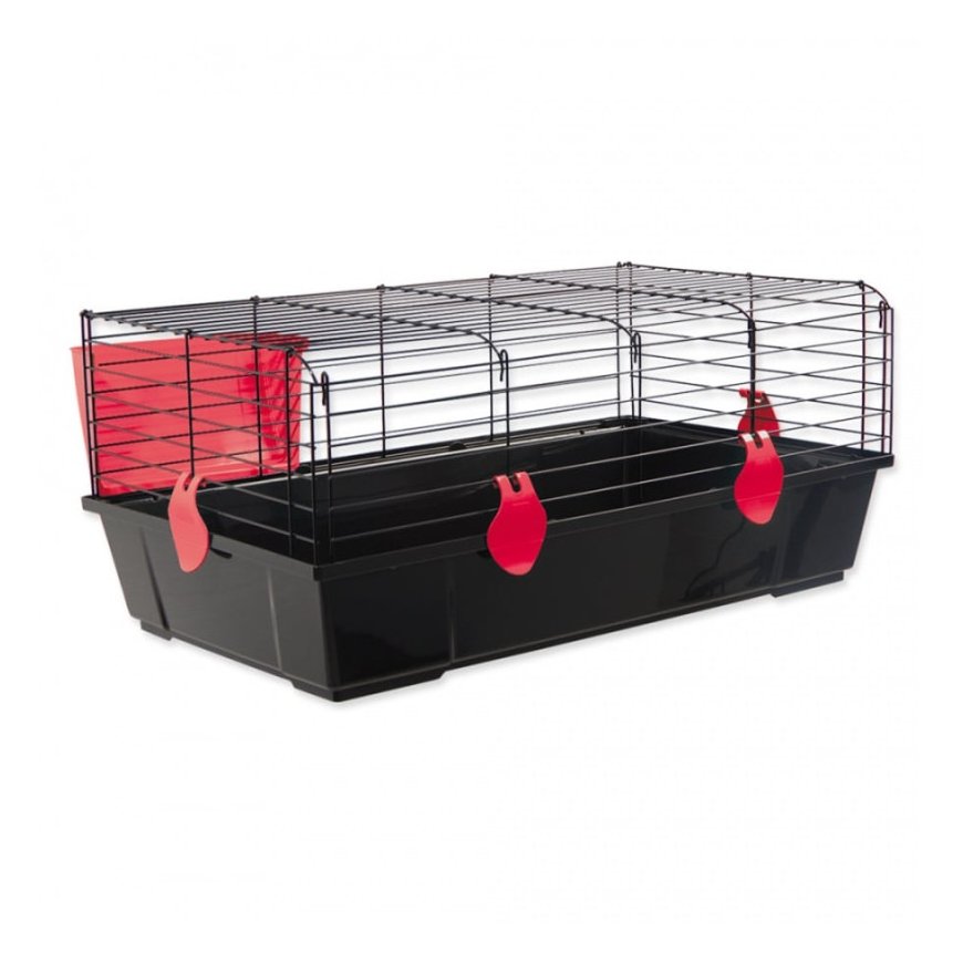 Rabbit cage : Small Animal Michal, 100*55*39 cm, black|red