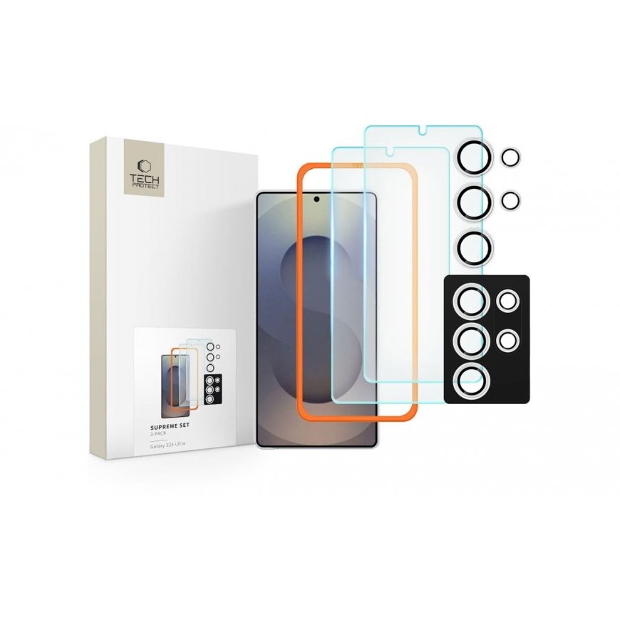 TECH-PROTECT SUPREME SET 3-PACK GALAXY S25 ULTRA CLEAR TEMPERED