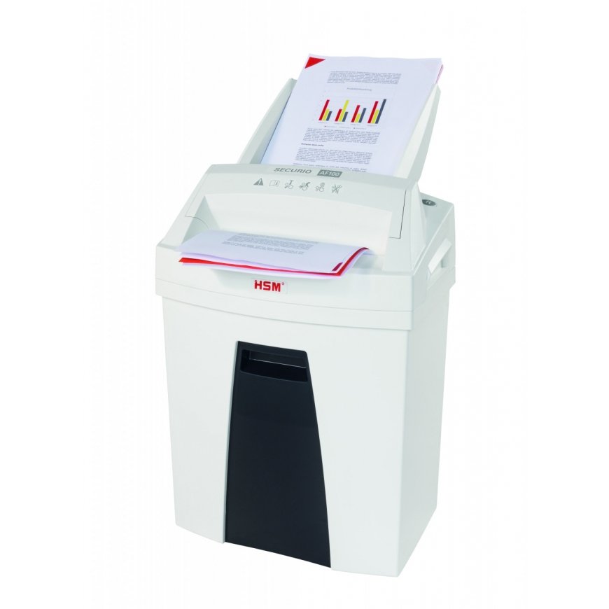 HSM Securio AF100 paper shredder Particle-cut shredding 60 dB 22.5 cm Black, White – 3