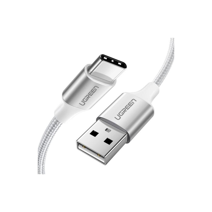 Ugreen 60131 USB kabelis 1 m USB C USB A Balts