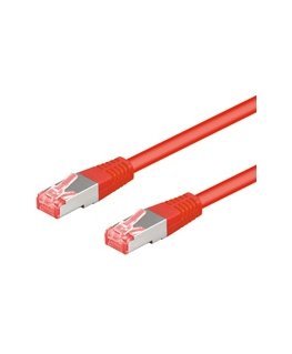 Goobay Cat6a-1000, 10m networking cable Red