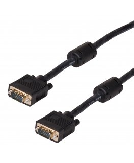 Akyga AK-AV-09 VGA Monitor Verbindungkabel 2x S-VGA mit ferritfilter 15m schwarz VGA кабель VGA (D-Sub) Черный