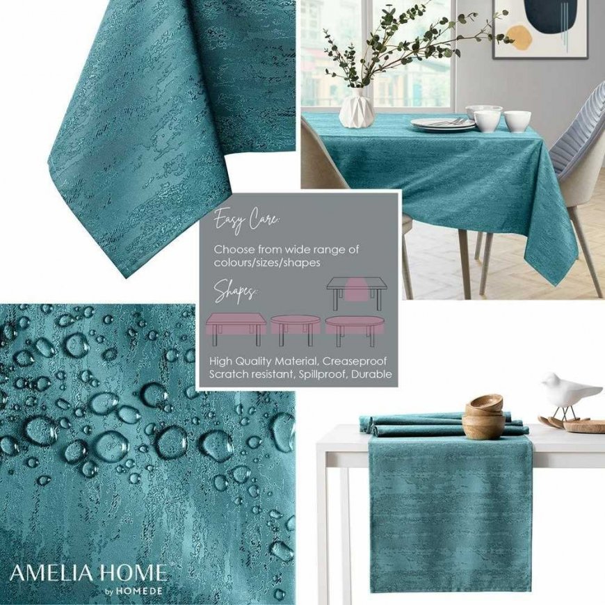 AmeliaHome Tablecloth Vesta nautical modern 100x100 – 2