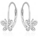 Agato Silver girls' earrings Butterfly with zircons AGT-ED016LW Agato Silver girls' earrings Butterfly with zircons AGT-ED016LW